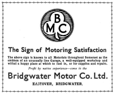 Image of advert for Bridgwater Motor Company