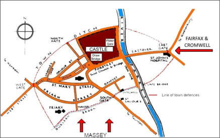 Plan of Bridgwater during the Siege of Bridgwater